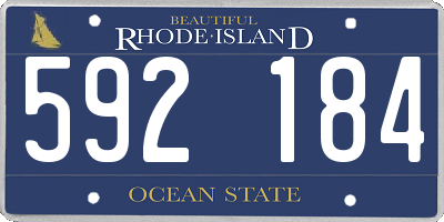 RI license plate 592184