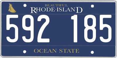 RI license plate 592185