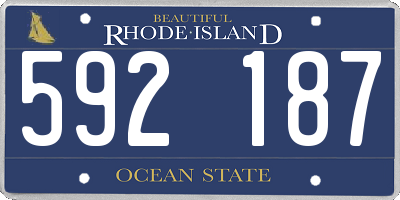 RI license plate 592187