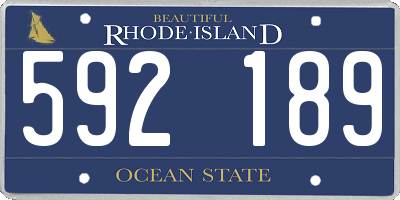 RI license plate 592189