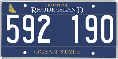 RI license plate 592190