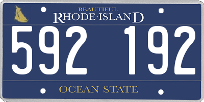 RI license plate 592192