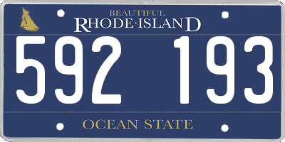 RI license plate 592193