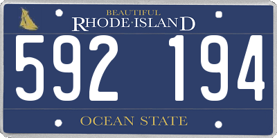 RI license plate 592194
