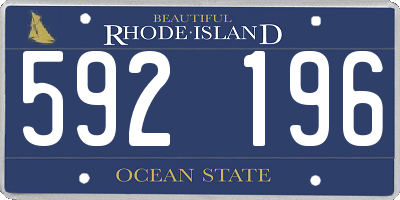 RI license plate 592196