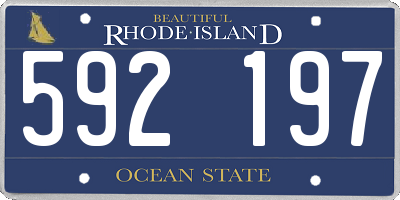 RI license plate 592197