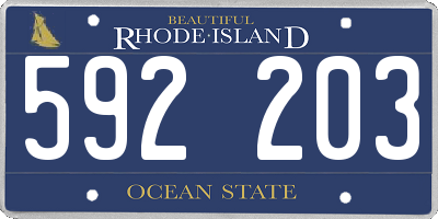 RI license plate 592203