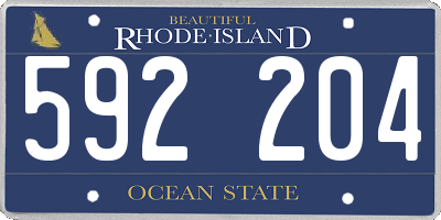 RI license plate 592204