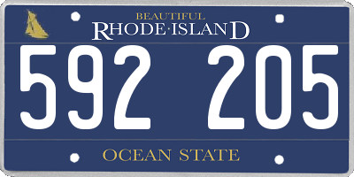 RI license plate 592205