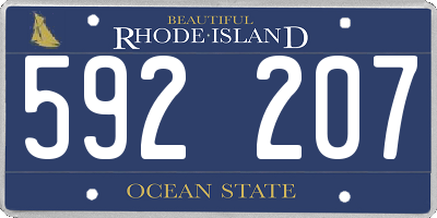 RI license plate 592207