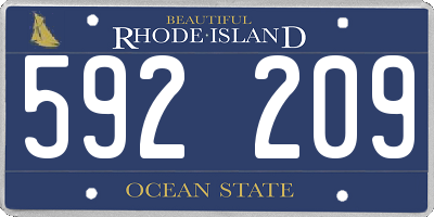 RI license plate 592209