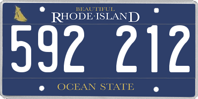 RI license plate 592212