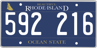 RI license plate 592216
