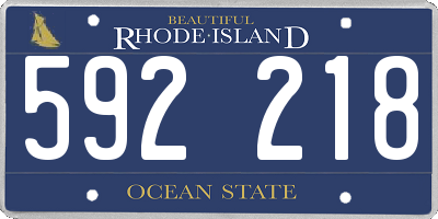 RI license plate 592218