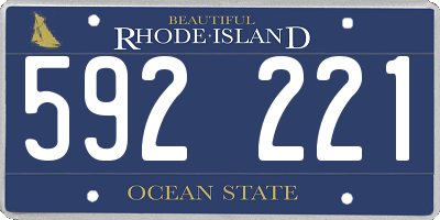 RI license plate 592221