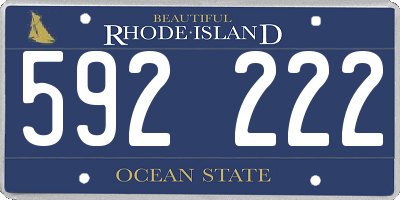 RI license plate 592222