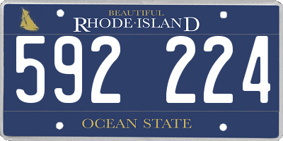 RI license plate 592224