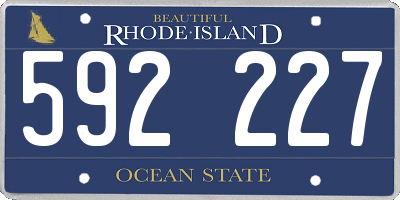RI license plate 592227