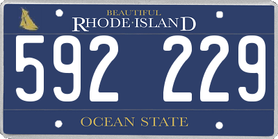 RI license plate 592229