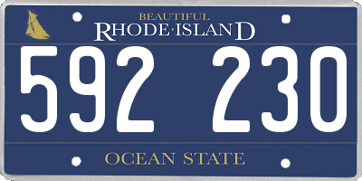 RI license plate 592230