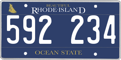 RI license plate 592234