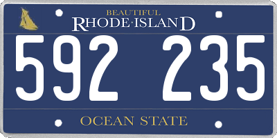 RI license plate 592235
