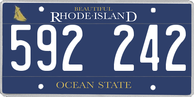RI license plate 592242