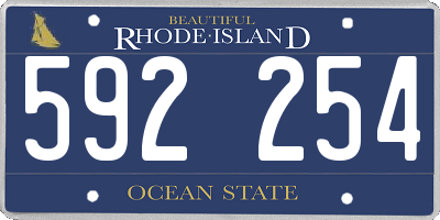 RI license plate 592254