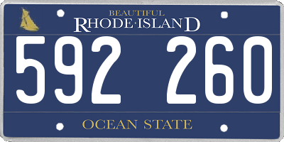 RI license plate 592260