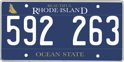 RI license plate 592263