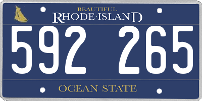 RI license plate 592265