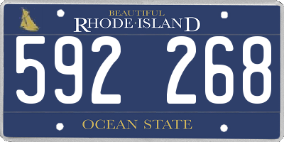 RI license plate 592268