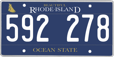 RI license plate 592278