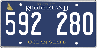 RI license plate 592280