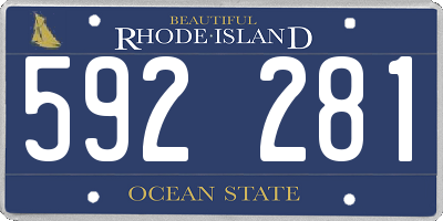 RI license plate 592281