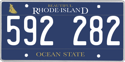 RI license plate 592282