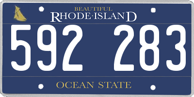 RI license plate 592283