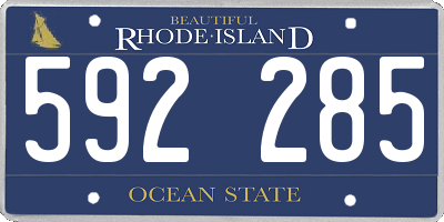RI license plate 592285