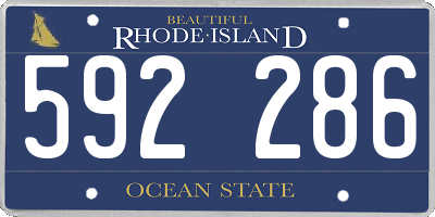 RI license plate 592286