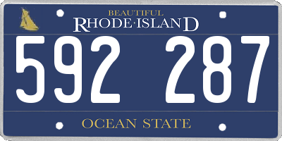 RI license plate 592287