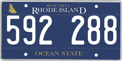 RI license plate 592288