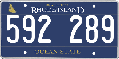 RI license plate 592289