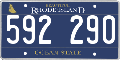 RI license plate 592290