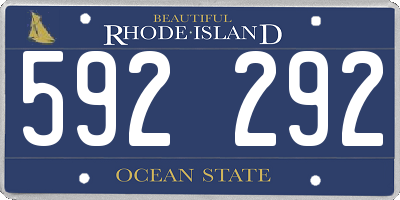 RI license plate 592292