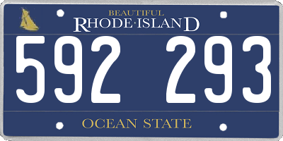 RI license plate 592293