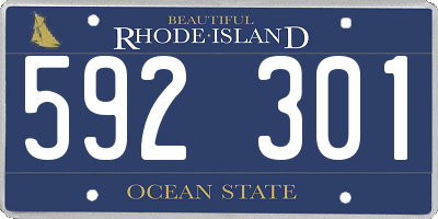 RI license plate 592301