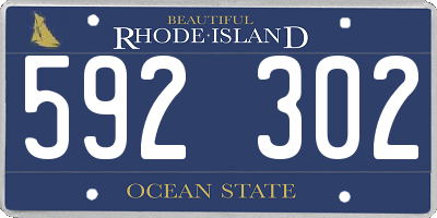RI license plate 592302