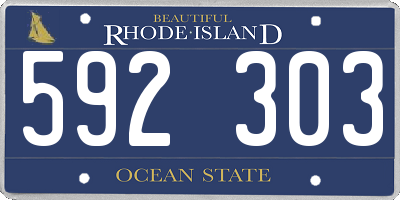 RI license plate 592303