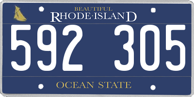 RI license plate 592305