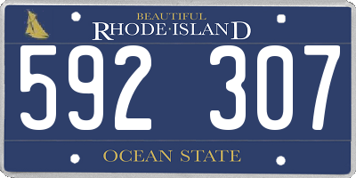 RI license plate 592307